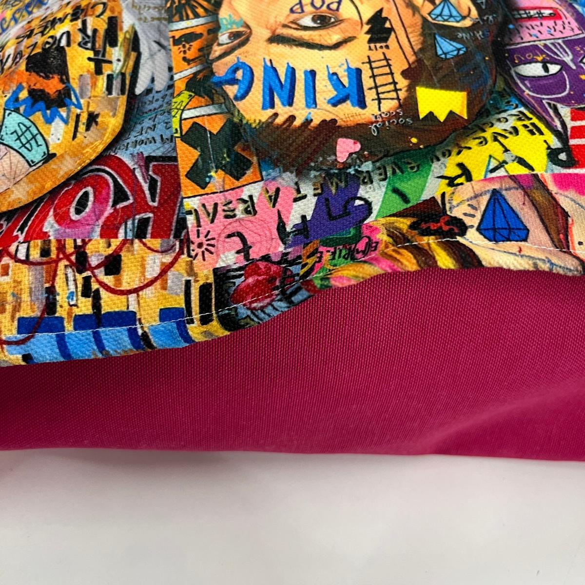 Coussin Déco "Dali - Galerie d'Art" 45x45cm - Fait Main en Alsace - Qualité Premium MyTissus Alsace