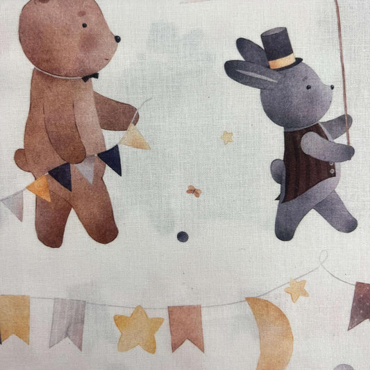 Coupon 100 % Coton 1m x 1m20 - Animaux au Cirque - 7,77 €-Boutique MyTissus Marckolsheim Alsace