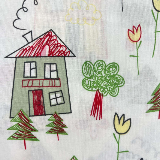 Coupon 100 % Coton 1m x 1m20 - Dessins Colorés - 7,77 €-Boutique MyTissus Marckolsheim Alsace