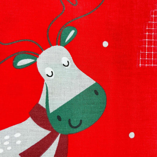Coupon 100 % Coton 1m x 1m20 - Merry Christmas Rouge - 7,77 €-Boutique MyTissus Marckolsheim Alsace