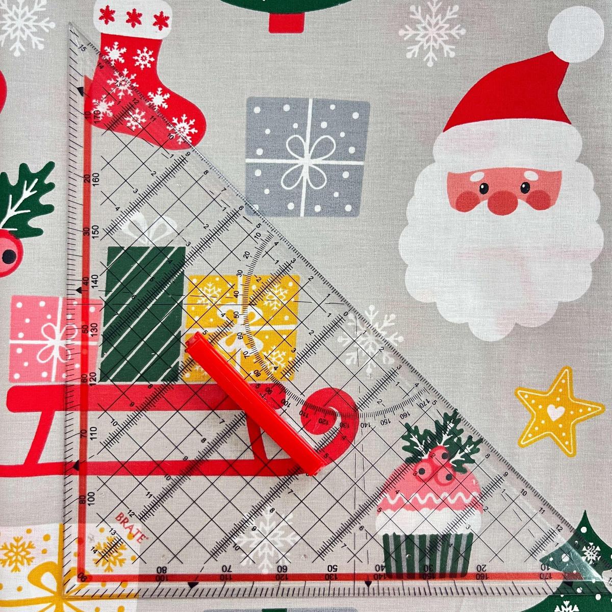 Coupon 100 % Coton 1m x 1m20 - Noël Fond Gris - 7,77 €-Boutique MyTissus Marckolsheim Alsace