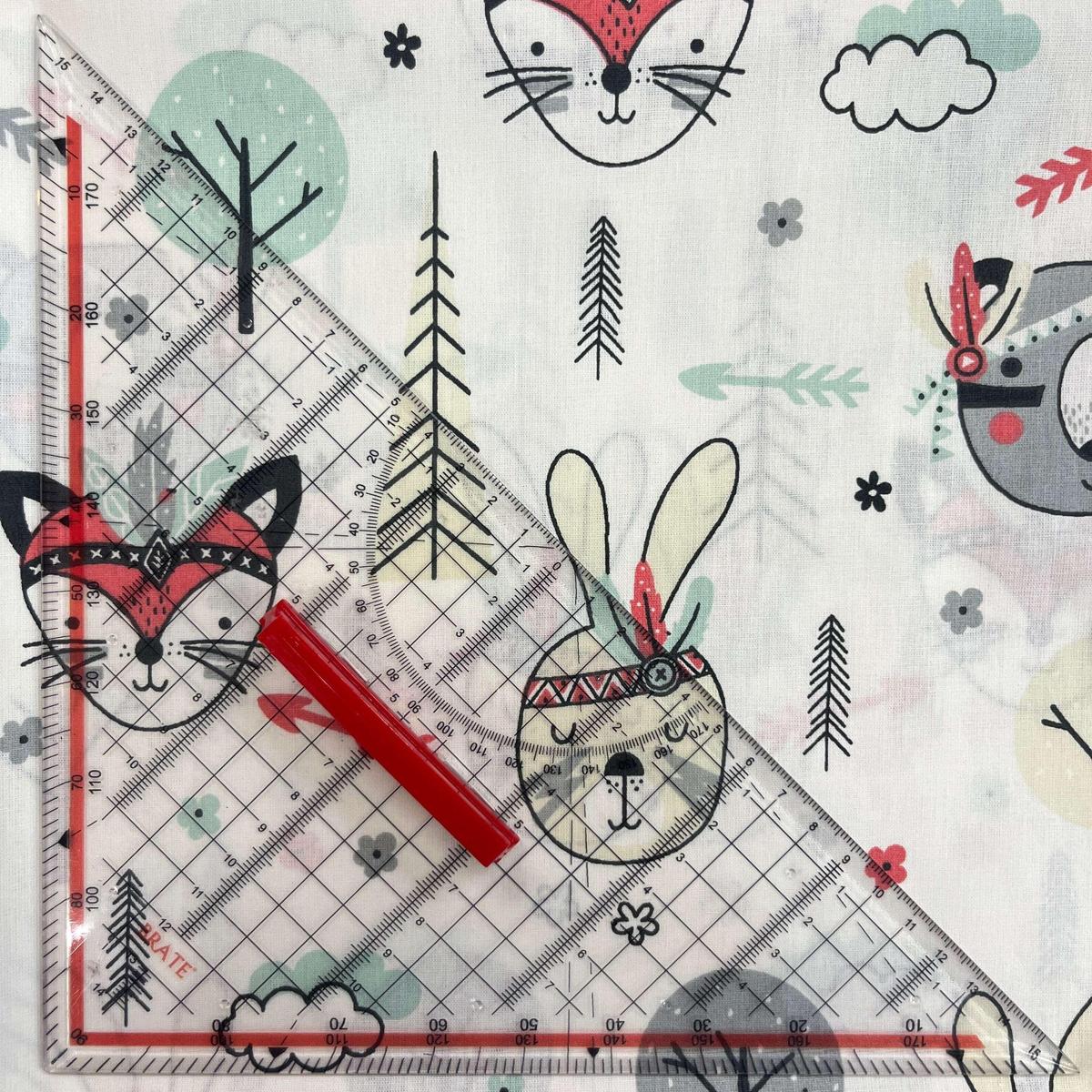 Coupon 100 % Coton 1m x 1m20 - Animaux Indiens - 7,77 €-Boutique MyTissus Marckolsheim Alsace