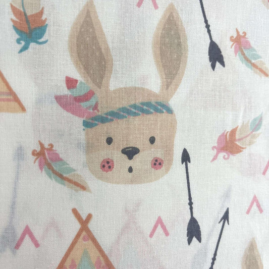 Coupon 100 % Coton 1m x 1m20 - Tipis et Animaux - 7,77 €-Boutique MyTissus Marckolsheim Alsace