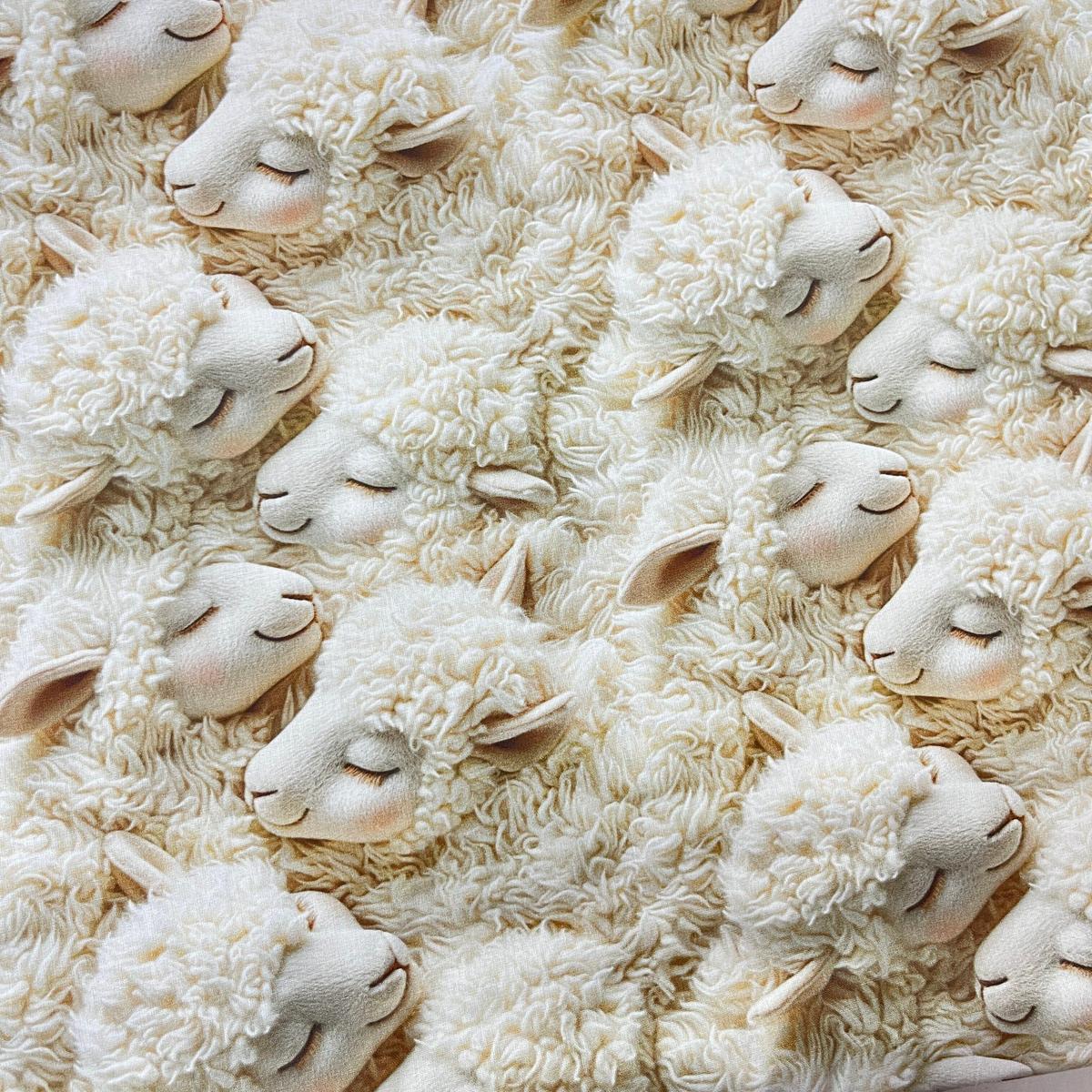 Tissu Coton 3D - Agneaux Mignons pour Déco et Mode - Boutique MyTissus Marckolsheim Alsace