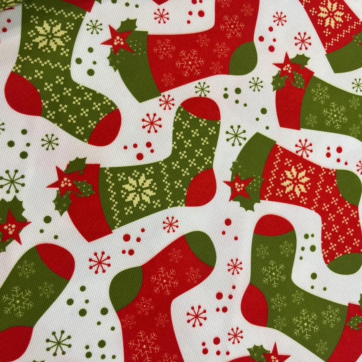 Tissu Impression Numérique - Chaussettes Style Tricot Noël pour Déco et Mode - Boutique MyTissus Marckolsheim Alsace