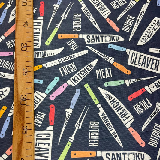 Tissu Impression Numérique - Couteaux Cuisine pour Déco et Mode - Boutique MyTissus Marckolsheim Alsace