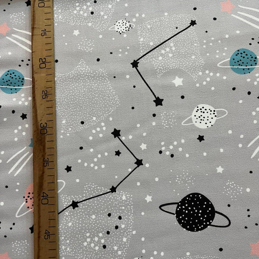 Tissu Impression Numérique - Espace Planètes et Étoiles Filantes MyTissus pour Déco et Mode - Boutique MyTissus Marckolsheim Alsace