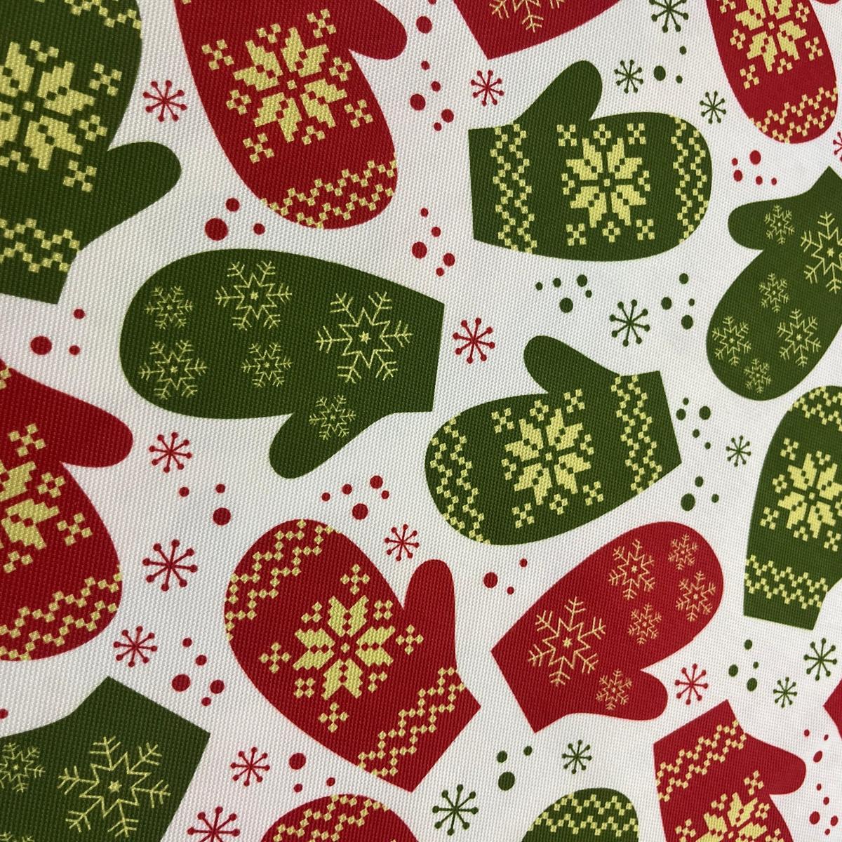 Tissu Impression Numérique Gants de Noël - Thème Festif Mytissus pour Déco et Mode - Boutique MyTissus Marckolsheim Alsace