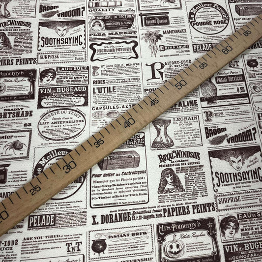 Tissu Impression Numérique Journal Ancien - Toile de Coton Épaisse 250g pour Déco et Mode - Boutique MyTissus Marckolsheim Alsace
