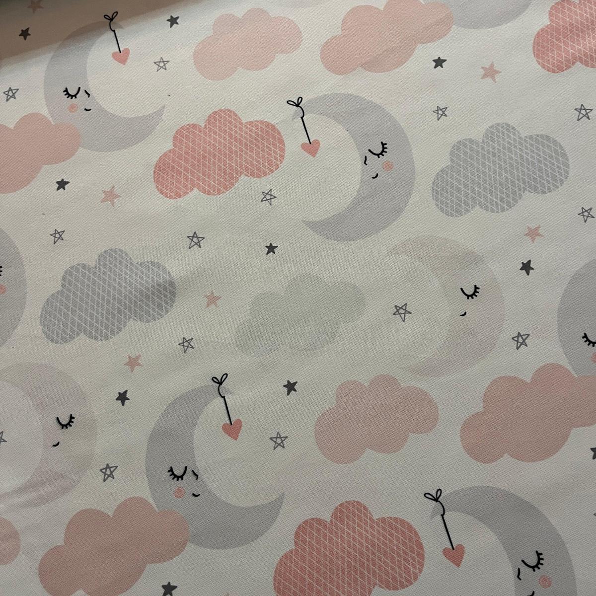 Tissu Impression Numérique - La Lune Endormie pour Déco et Mode - Boutique MyTissus Marckolsheim Alsace