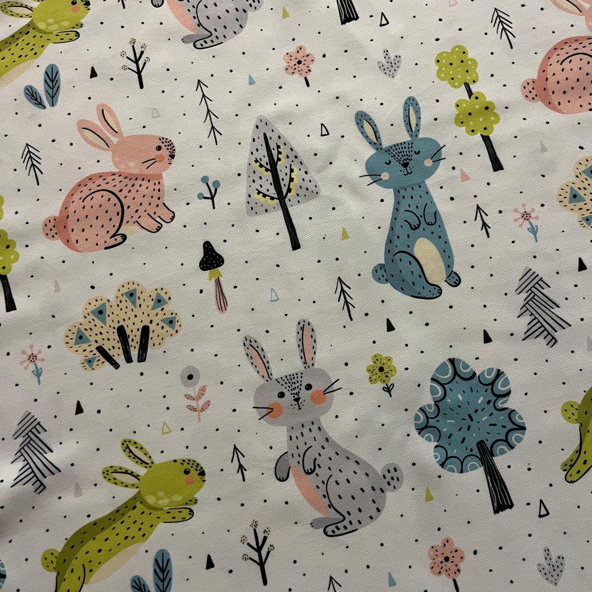 Tissu Impression Numérique - Lapins Mignons pour Déco et Mode - Boutique MyTissus Marckolsheim Alsace