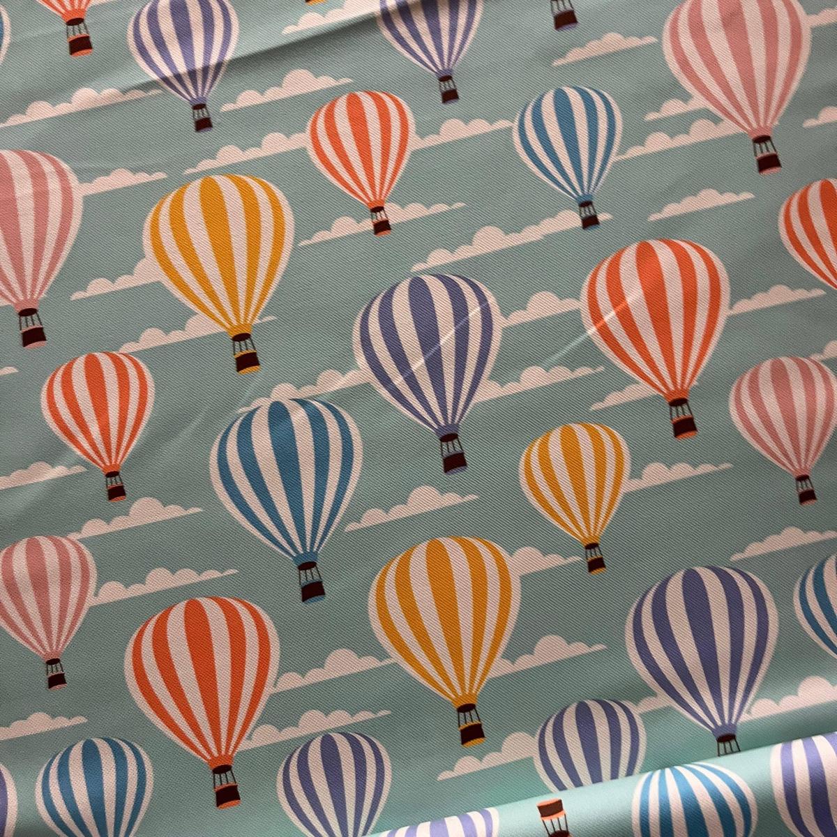 Tissu Impression Numérique "Le Tour du Monde" - Montgolfières & Nuages - MyTissus pour Déco et Mode - Boutique MyTissus Marckolsheim Alsace