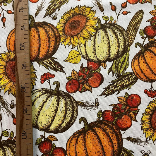 Tissu Impression Numérique "Moisson d'Automne" - Citrouilles & Tournesols - MyTissus pour Déco et Mode - Boutique MyTissus Marckolsheim Alsace