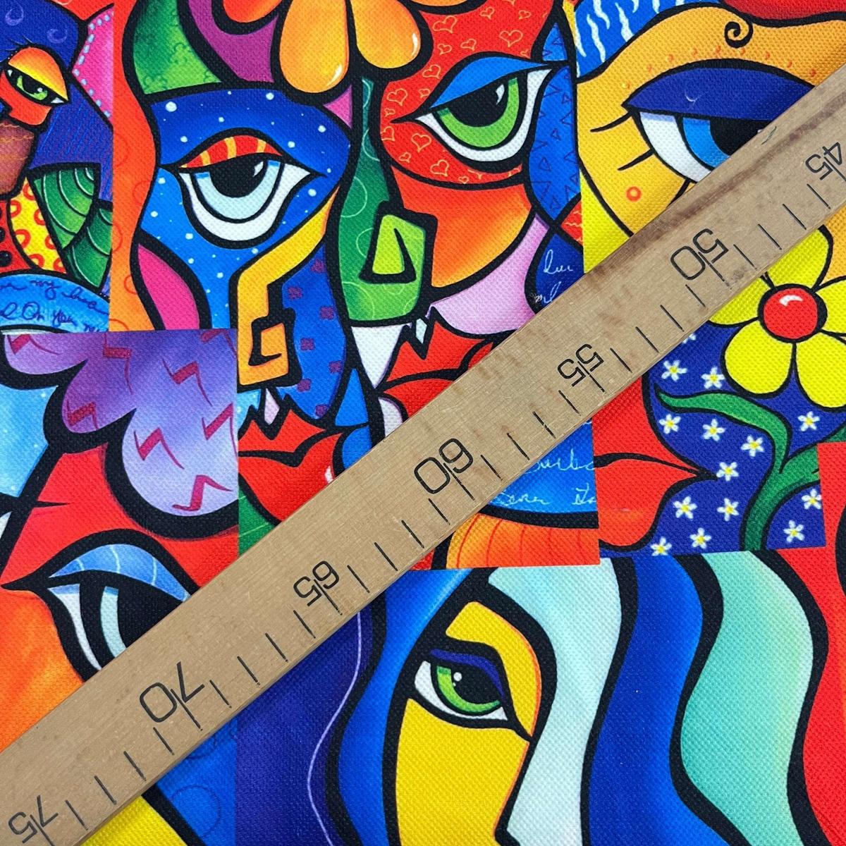 Tissu Impression Numérique Style Picasso - Visages Cubistes & Arty 250g pour Déco et Mode - Boutique MyTissus Marckolsheim Alsace