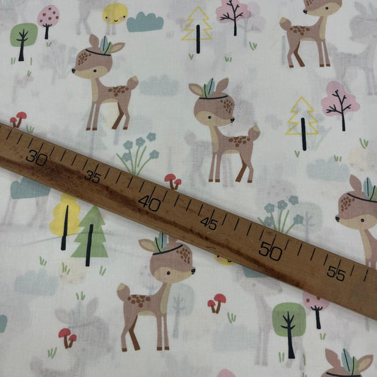 Tissu Popeline de Coton 240cm - Bambi dans la Forêt - MyTissus pour Déco et Mode - Boutique MyTissus Marckolsheim Alsace