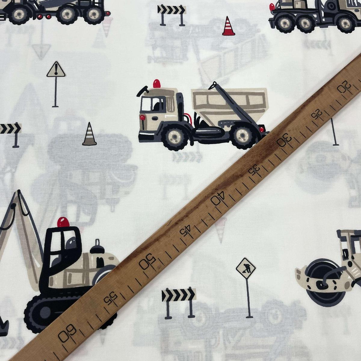 Tissu Popeline de Coton 240cm - Engins de Chantiers & Camions - MyTissus pour Déco et Mode - Boutique MyTissus Marckolsheim Alsace