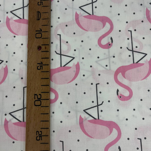 Tissu Popeline de Coton 240cm - Flamands Roses - MyTissus pour Déco et Mode - Boutique MyTissus Marckolsheim Alsace