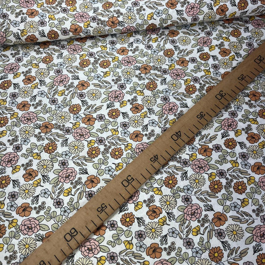 Tissu Popeline de Coton 240cm - Fleurs Automnales - MyTissus pour Déco et Mode - Boutique MyTissus Marckolsheim Alsace