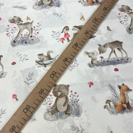Tissu Popeline de Coton 240cm - La Forêt & Les Papillons - MyTissus pour Déco et Mode - Boutique MyTissus Marckolsheim Alsace