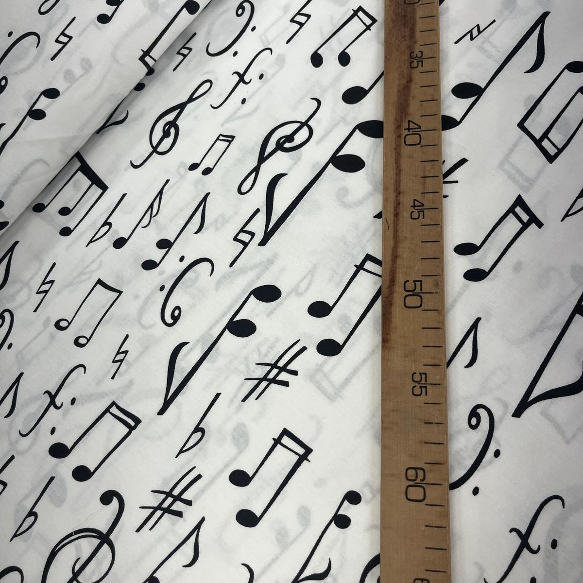 Tissu Popeline de Coton 240cm - Notes de Musique - MyTissus pour Déco et Mode - Boutique MyTissus Marckolsheim Alsace