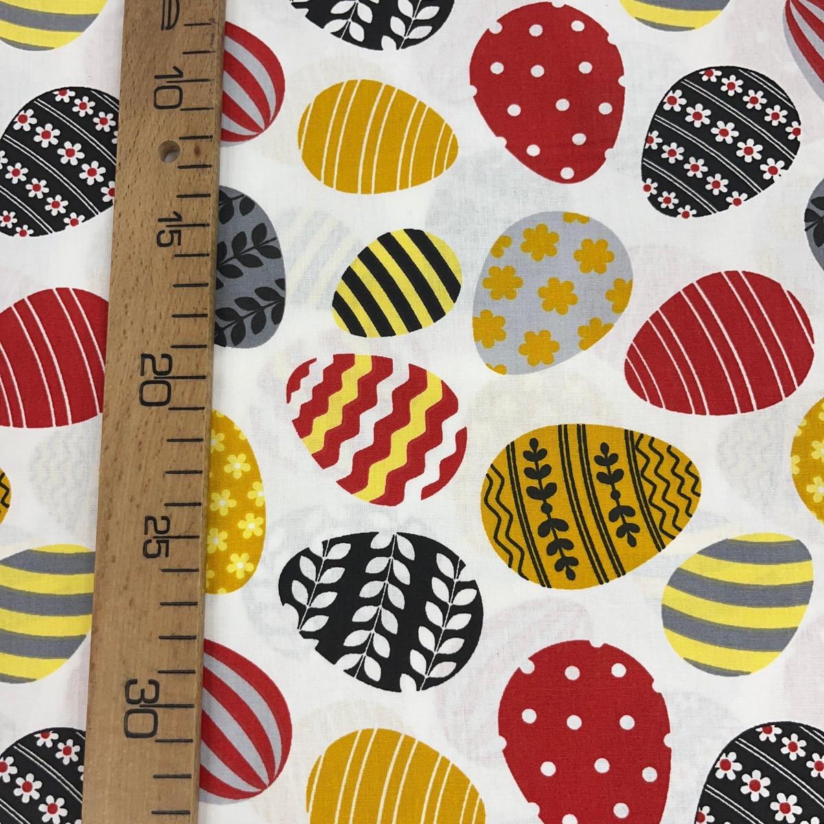 Tissu Popeline de Coton 240cm - Oeufs de Pâques - MyTissus pour Déco et Mode - Boutique MyTissus Marckolsheim Alsace