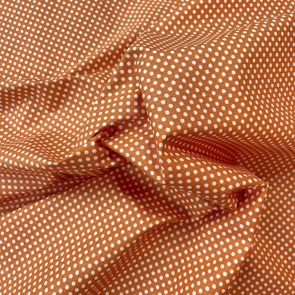 Tissu Popeline de Coton 240cm - Petits Pois Tuile - MyTissus pour Déco et Mode - Boutique MyTissus Marckolsheim Alsace