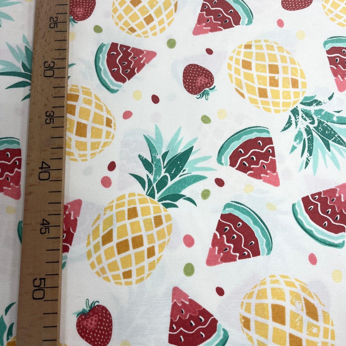 Toile Déperlante Premium - Ananas & Pastèques pour Déco et Mode - Boutique MyTissus Marckolsheim Alsace