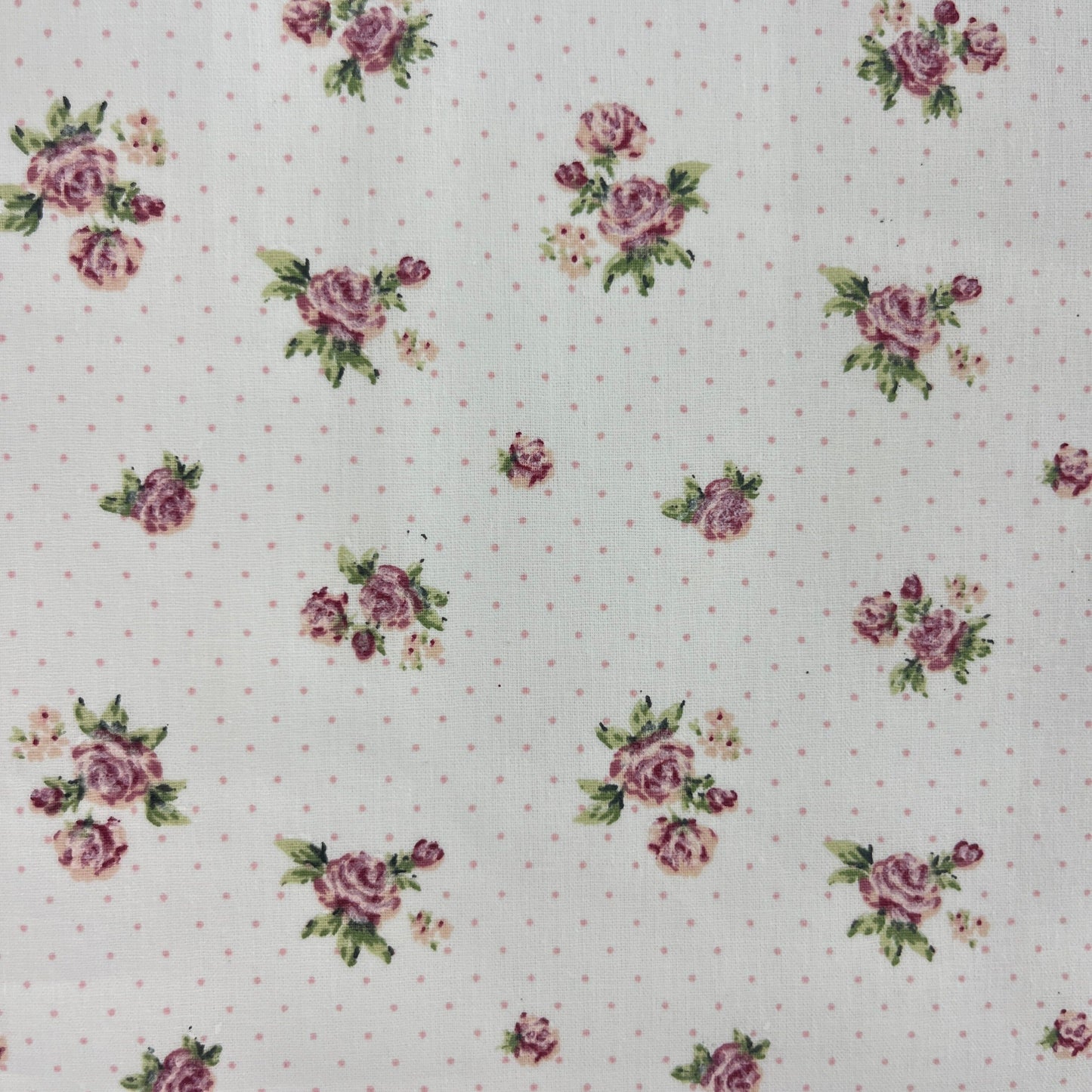 Coupon Patchwork Mytissus® - Bouquet Roses Vintage Lilas Tissu Coton MYTISSUS
