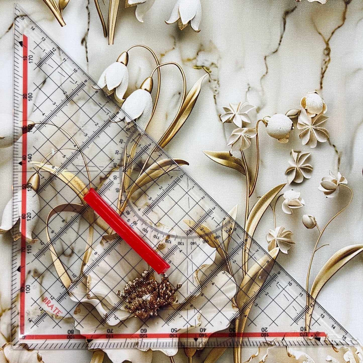 Le Coupon 120x100 Mytissus® - Fleur Effet 3D Tissu Coton MYTISSUS