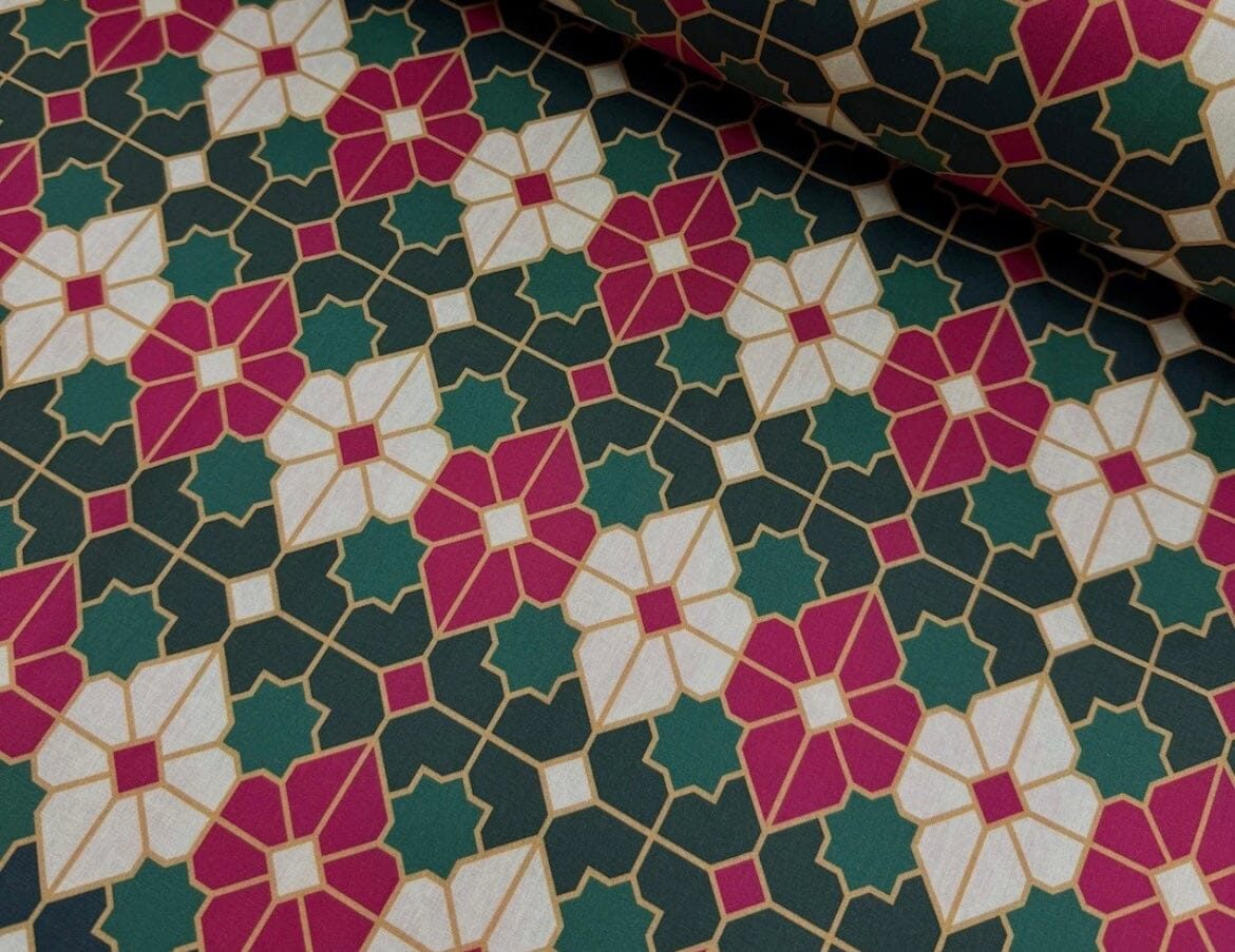 Popeline 100 % Coton Mytissus® - Céramique Noël Tissu Coton MYTISSUS