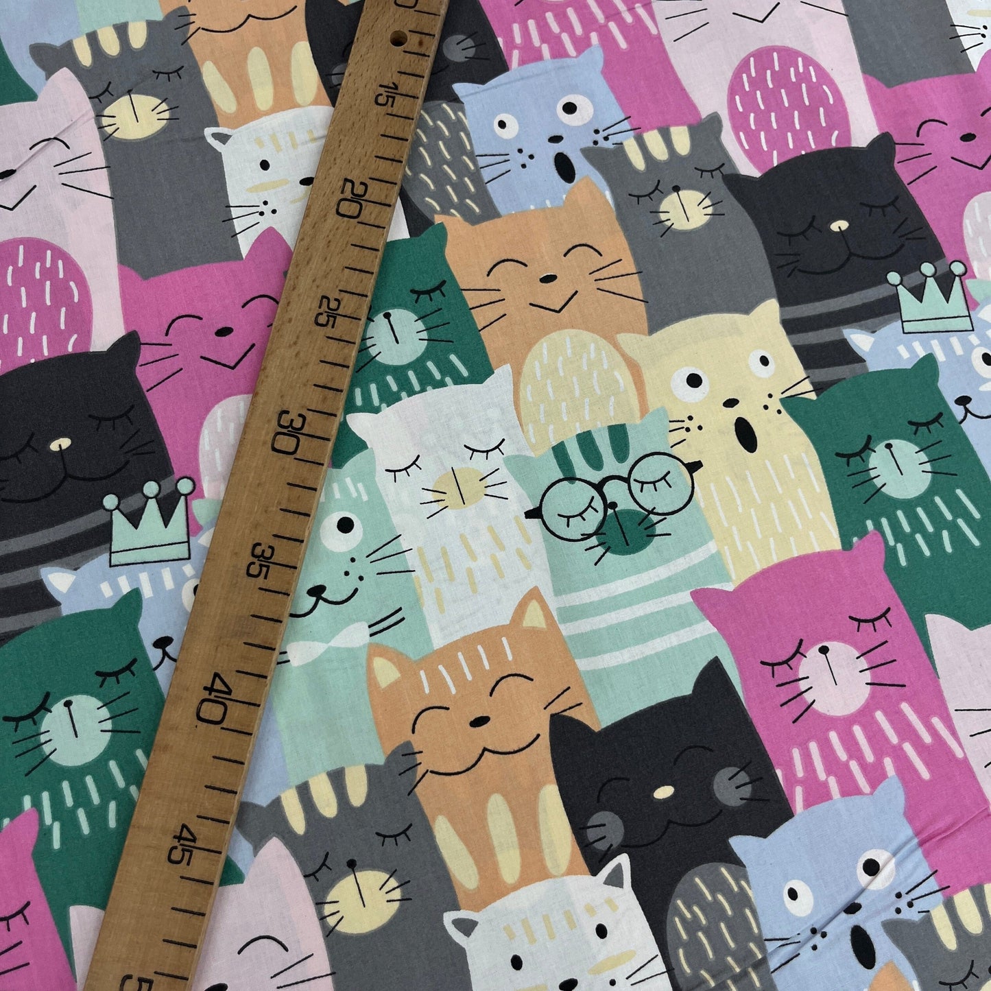 Popeline 100 % Coton Mytissus® - Chats Colorés Tissu Coton MYTISSUS