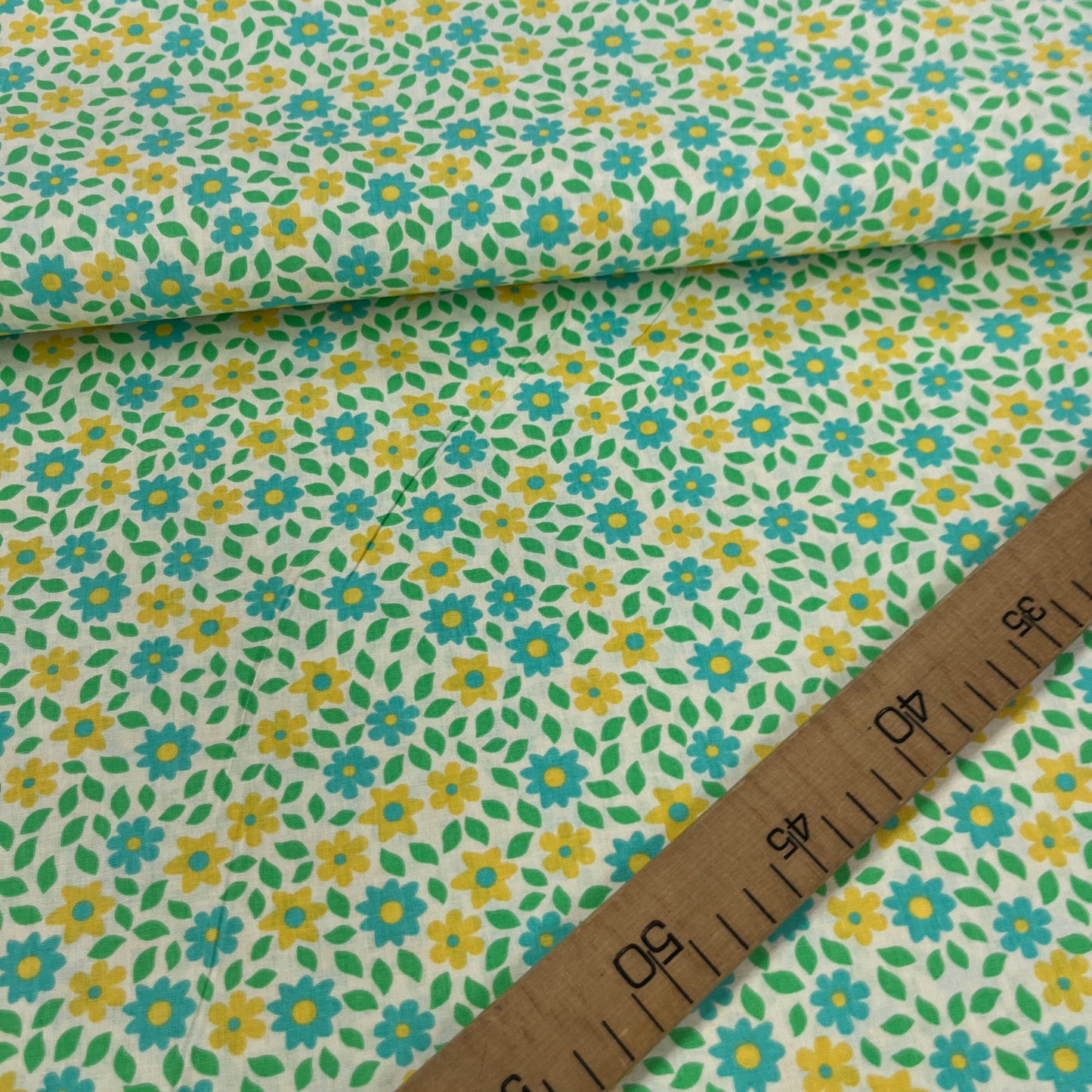 Popeline 100 % Coton Mytissus® - Liberty Jaune Vert Tissu Coton MYTISSUS