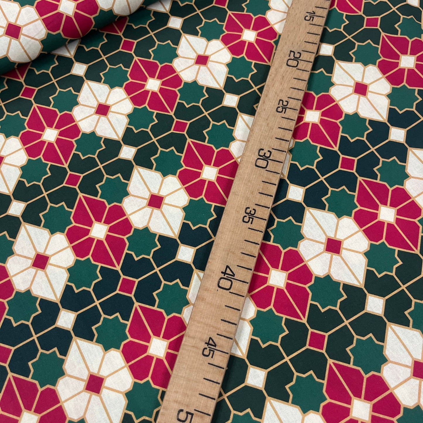 Popeline 100 % Coton Mytissus® - Merry Christmas Céramique Tissu Coton MYTISSUS