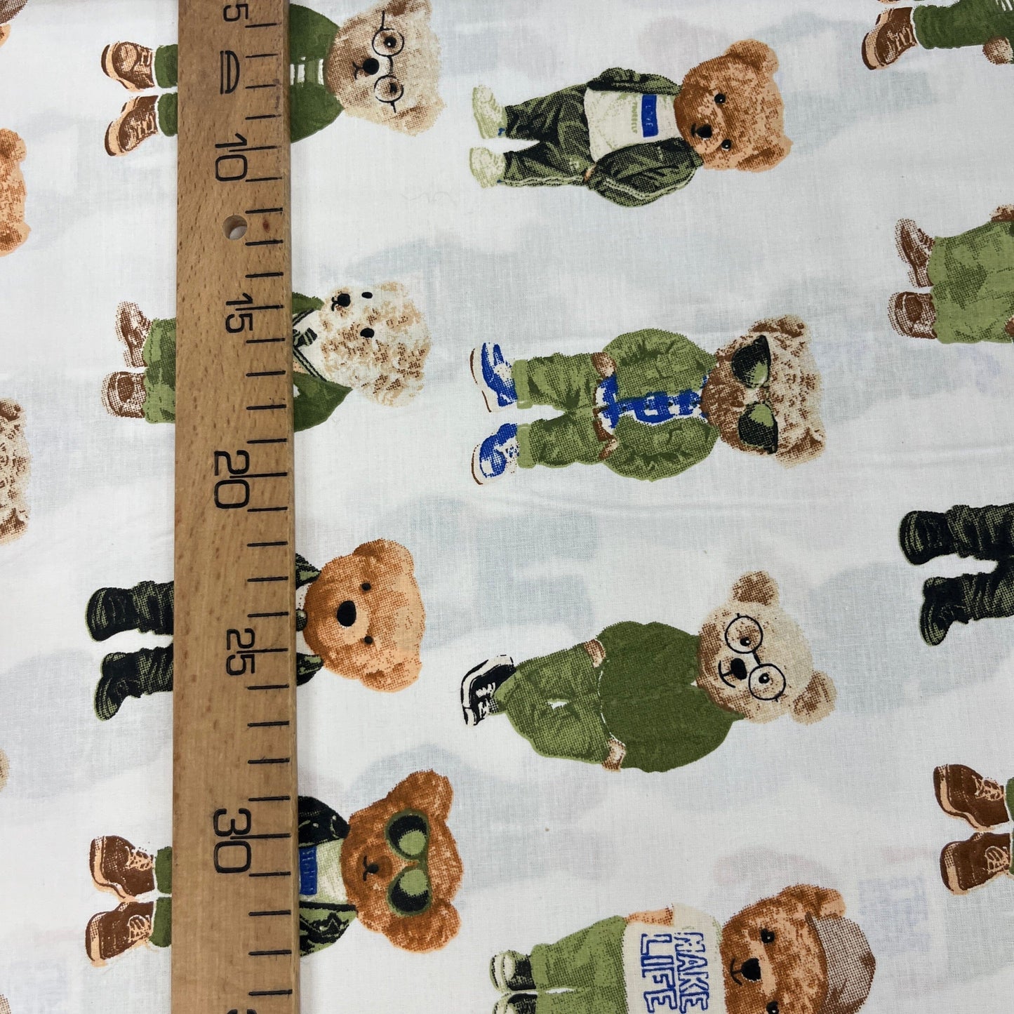 Popeline 100 % Coton Mytissus® - Monsieur Ours Tissu Coton MYTISSUS