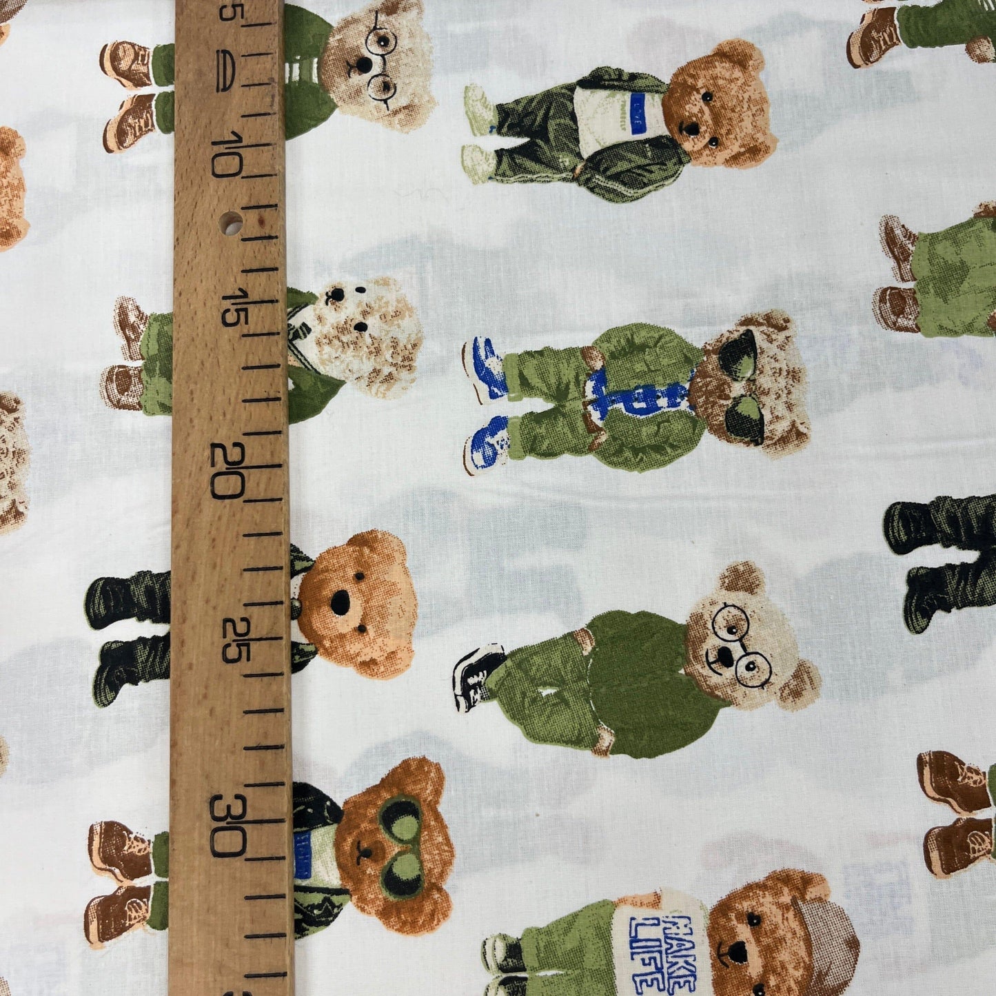 Popeline 100 % Coton Mytissus® - Monsieur Ours - MYTISSUS