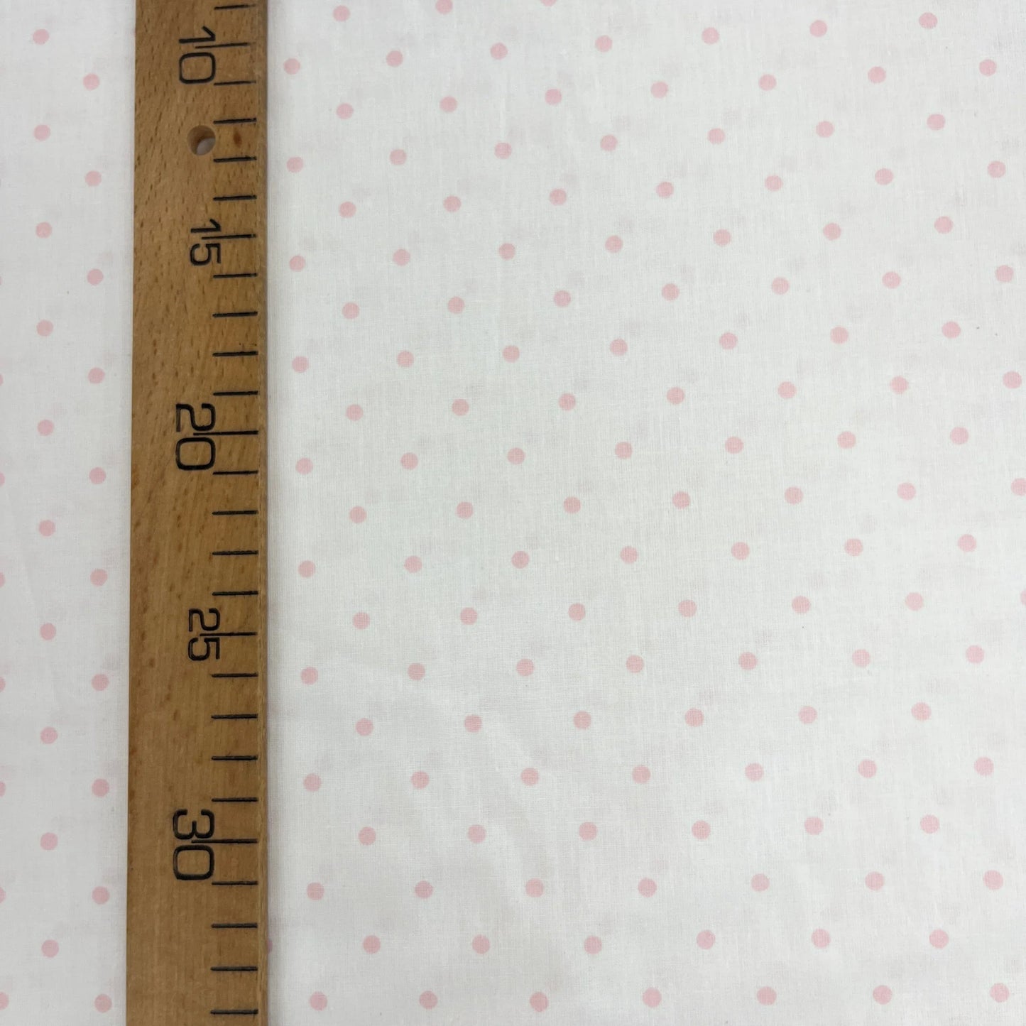 Popeline 100 % Coton Mytissus® - Petits Pois Roses Fond Blanc - MYTISSUS