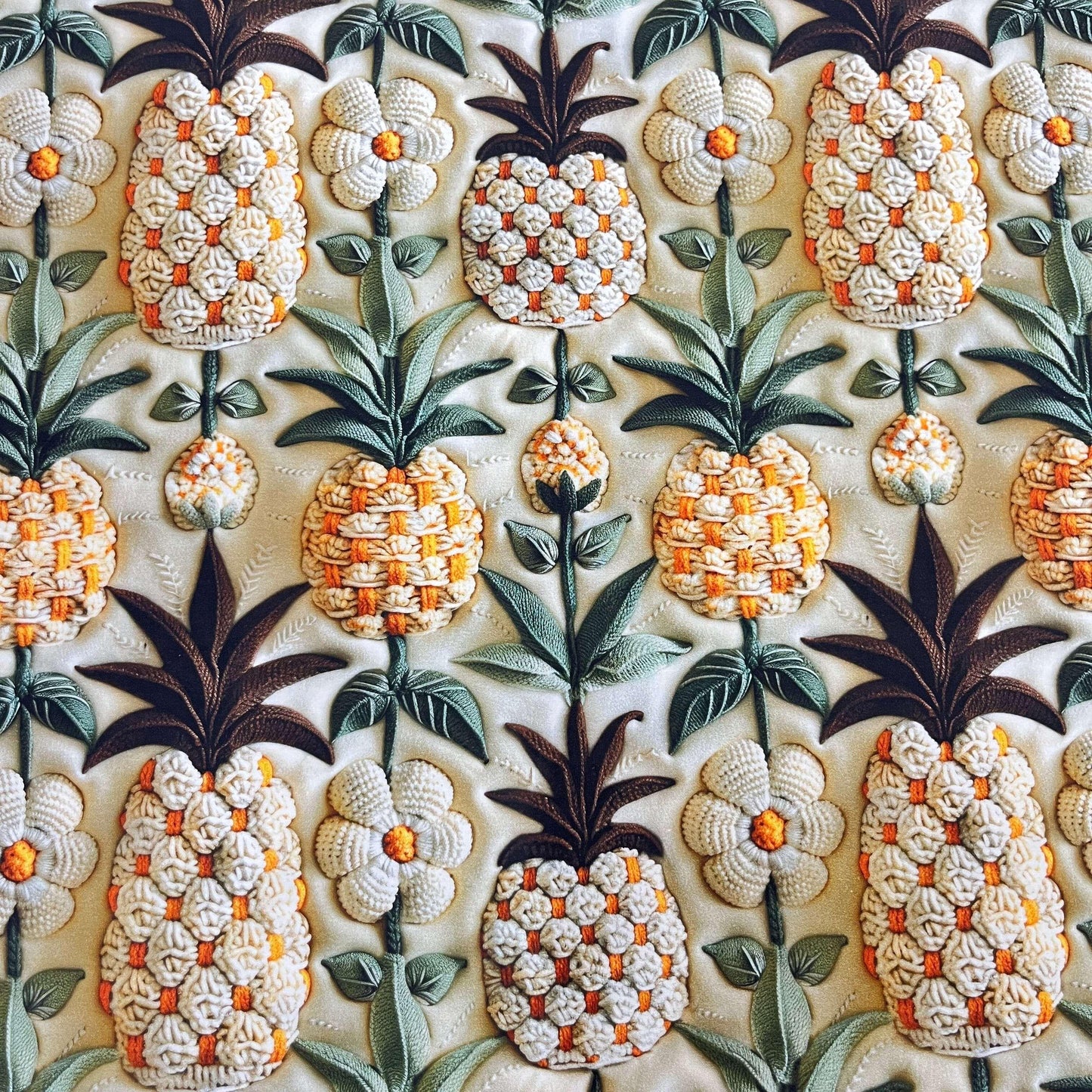 Tissu Coton 3D - Ananas - MYTISSUS