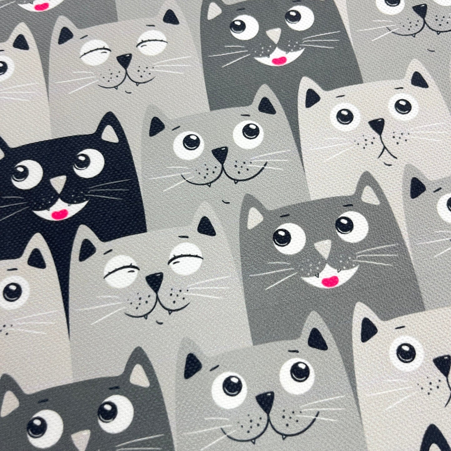 Tissu Impression Numérique - Chats Heureux Coeur Tissu Ameublement MYTISSUS