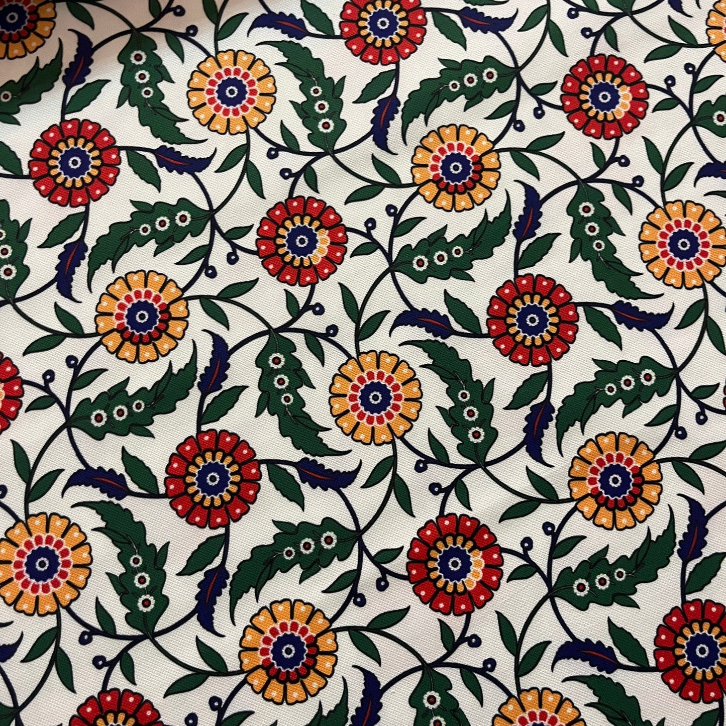 Tissu Impression Numérique - Fleurs Géométriques Tissu Ameublement MYTISSUS