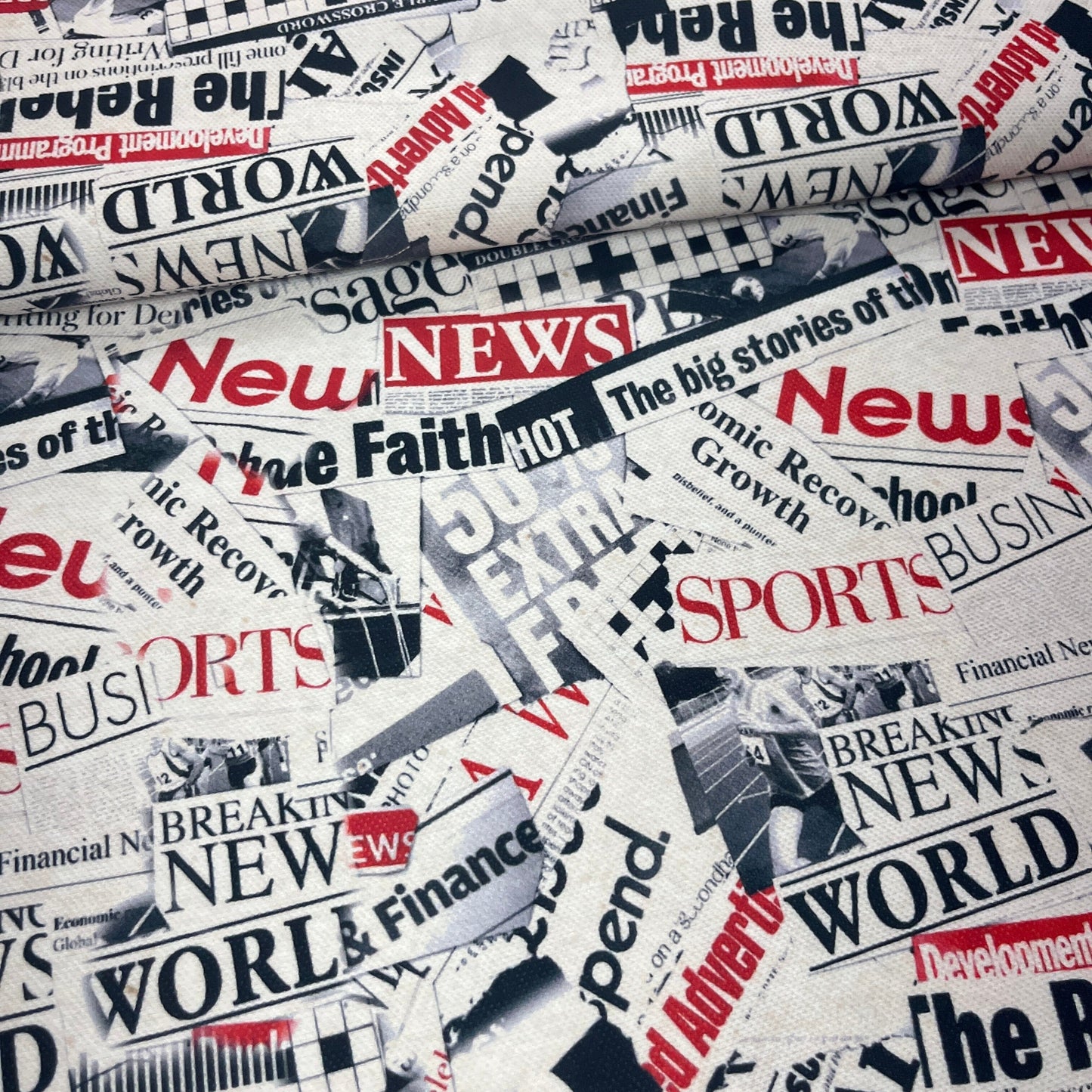 Tissu Impression Numérique - Journal News Tissu Ameublement MYTISSUS