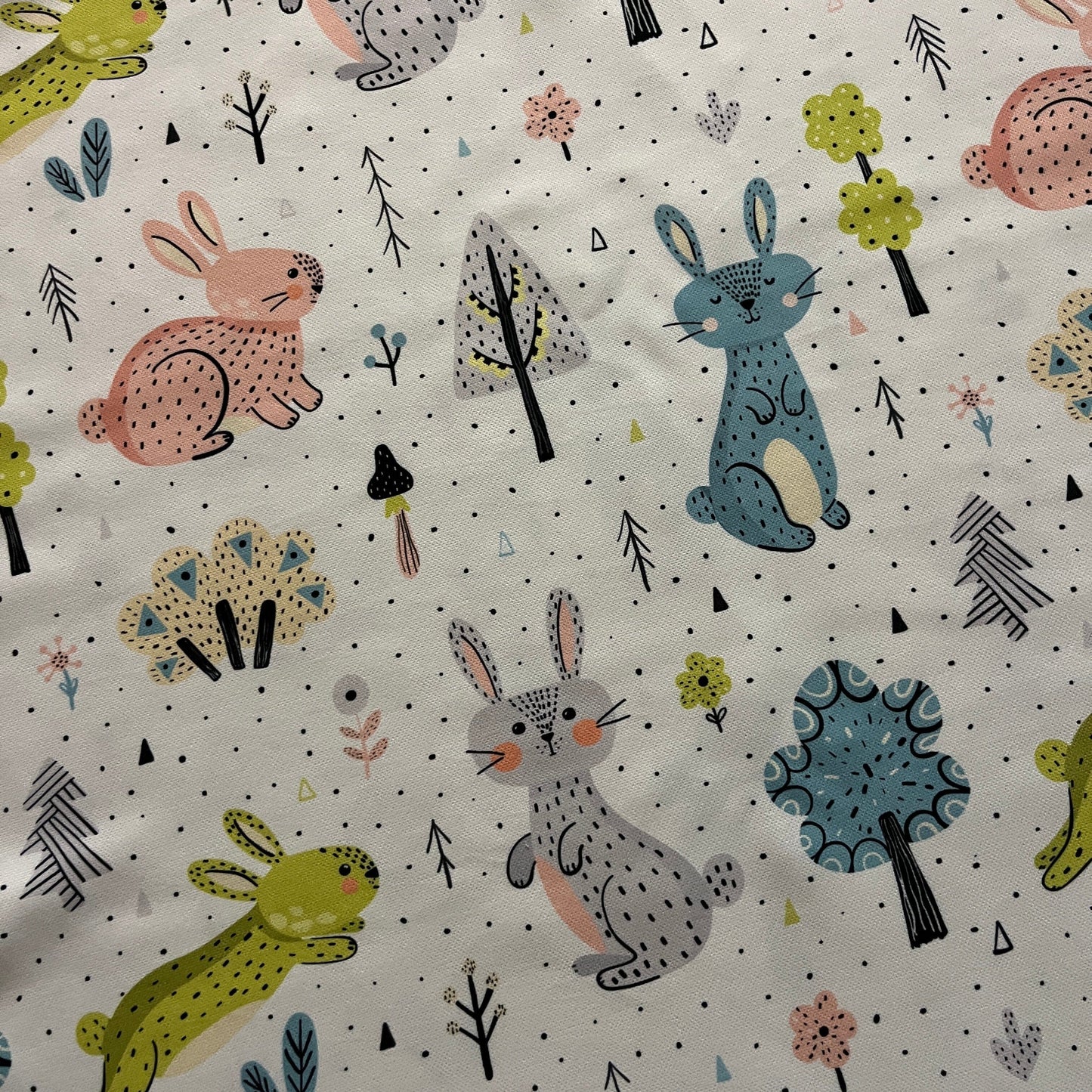 Tissu Impression Numérique - Lapins Mignons Tissu Ameublement MYTISSUS