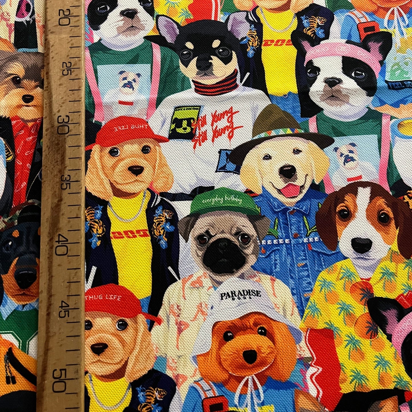 Tissu Impression Numérique - Nos Beaux Chiens Tissu Ameublement MYTISSUS