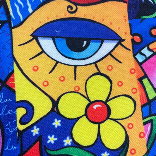 Tissu Impression Numérique Style Picasso - Visages Cubistes & Arty 250g - Qualité Premium MyTissus Alsace