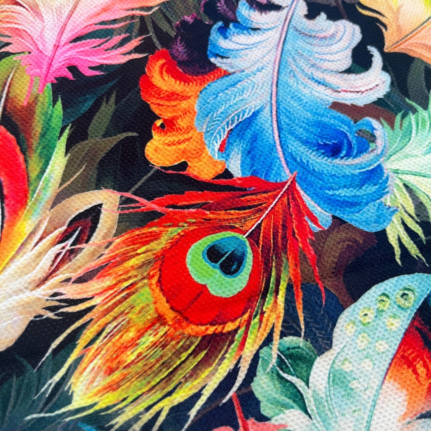 Tissu Impression Numérique - Plumes Colorées - MYTISSUS