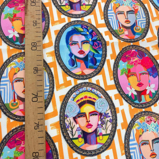 Tissu Impression Numérique - Portraits Retro - Qualité Premium MyTissus Alsace