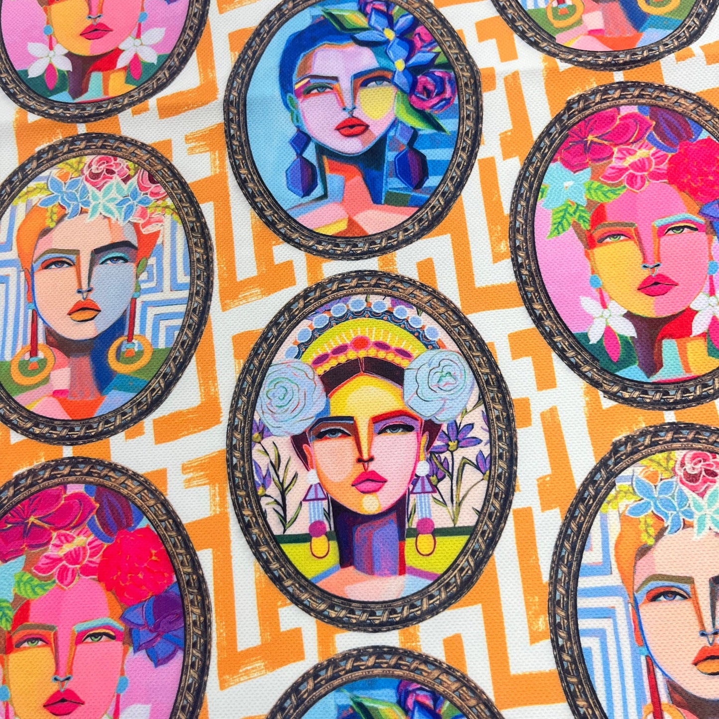 Tissu Impression Numérique - Portraits Retro Tissu Ameublement MYTISSUS
