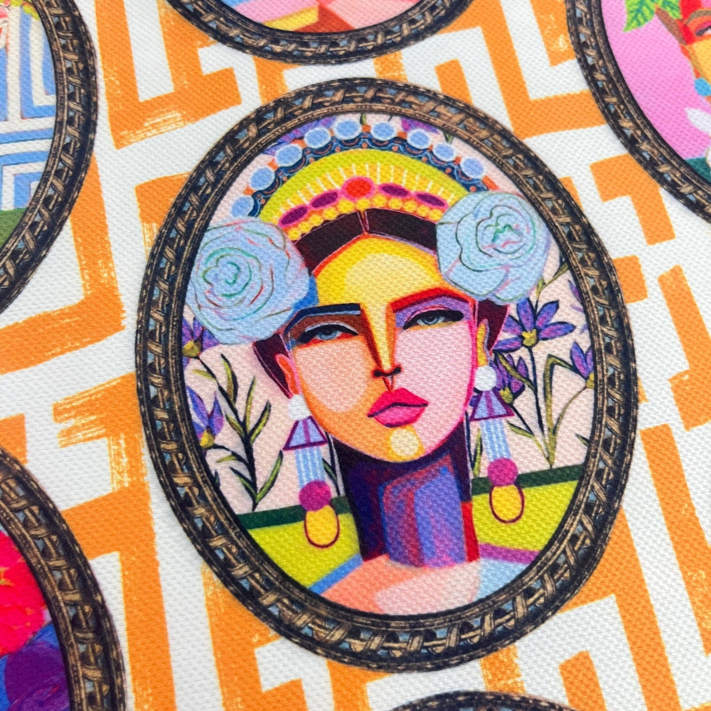 Tissu Impression Numérique - Portraits Retro Tissu Ameublement MYTISSUS