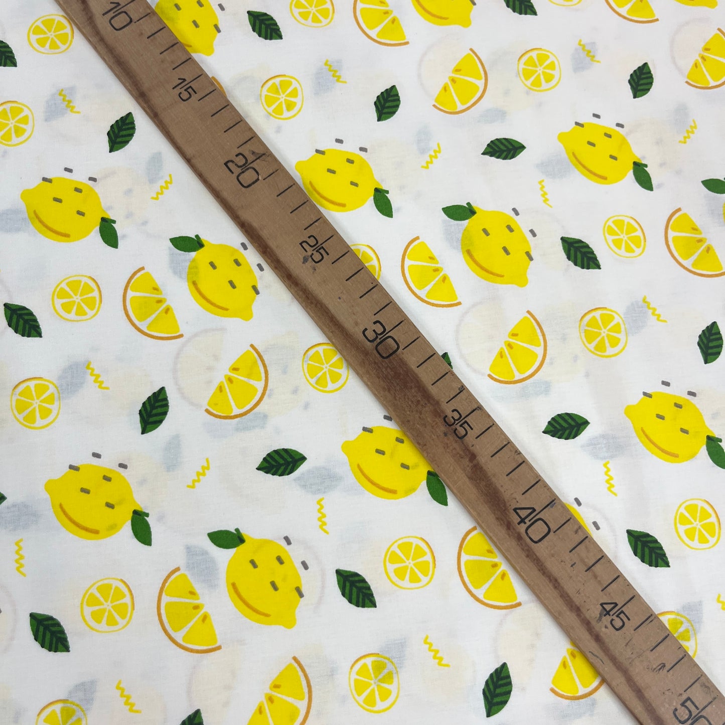 Tissu Popeline Coton 240cm — Citrons Ensoleillés Graphique Méditerranéen | Exclusivité MyTissus