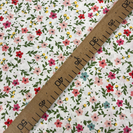 Tissu Popeline Coton 240cm — Prairie Fleurie Style Liberty Multicolore | Exclusivité MyTissus