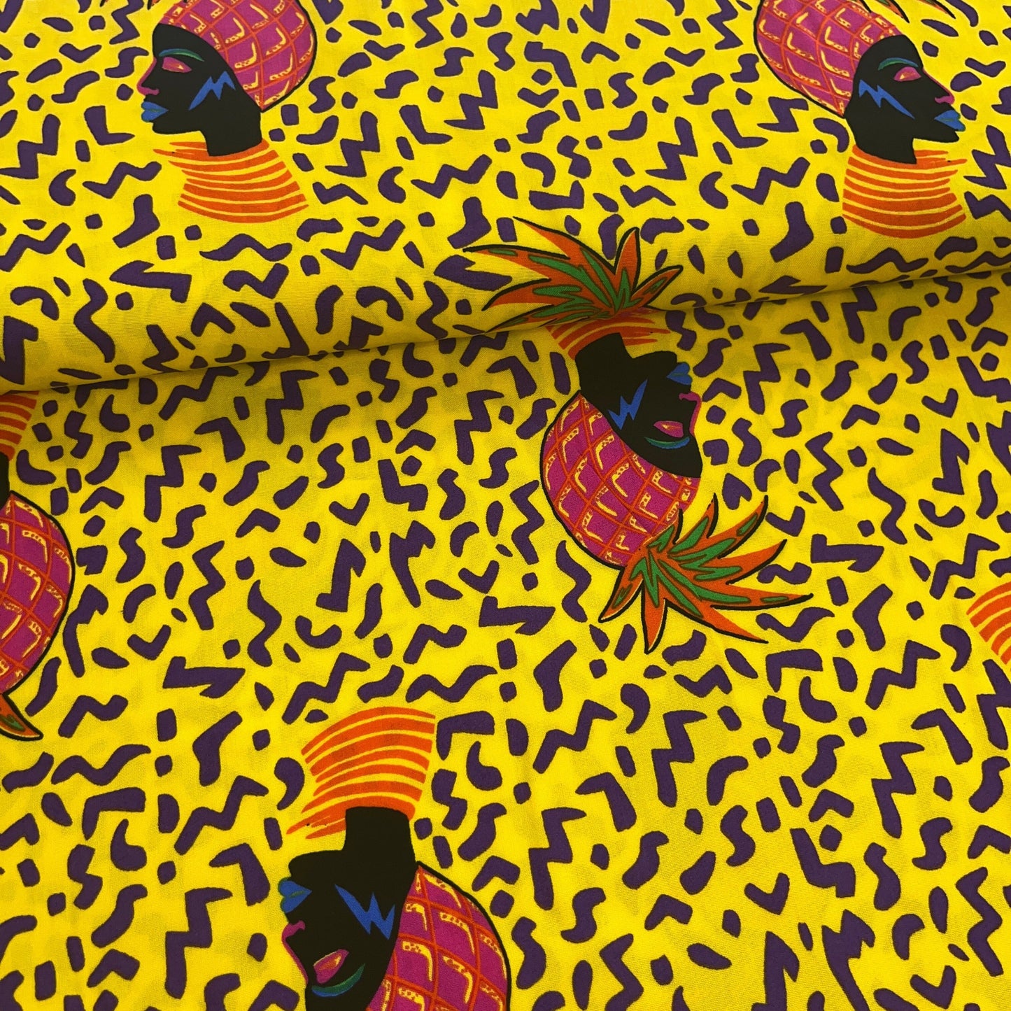 Tissu Viscose Premium - Wax Style Jaune MYTISSUS